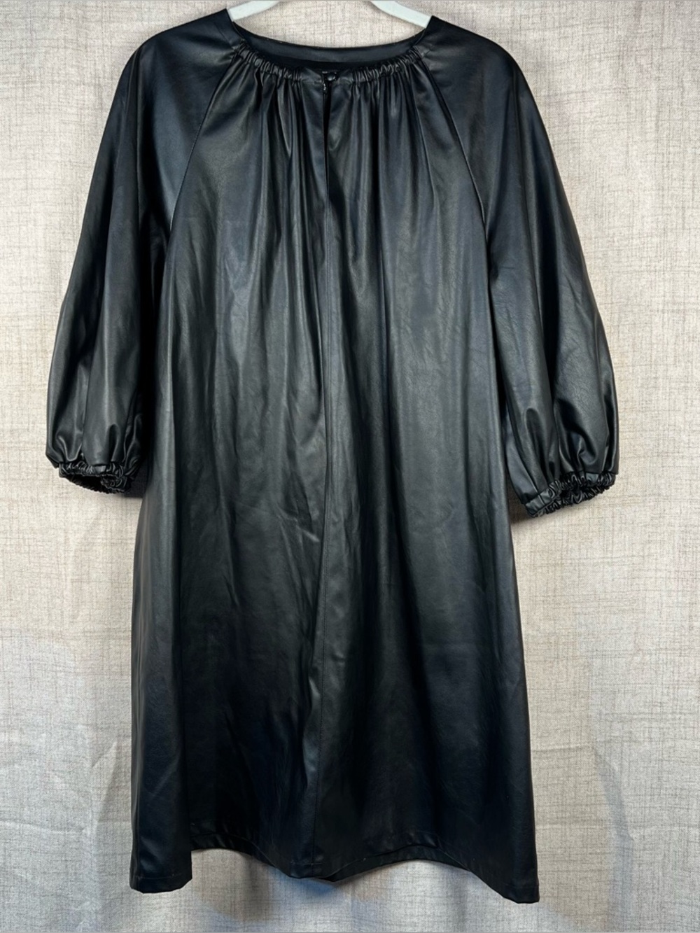 Faux Leather Shirt Dress Who What Wear Bubble Sleeve Women's Medium